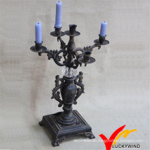 Shabby Chic Negro Antiguo Candelabro De Hierro Decorativo